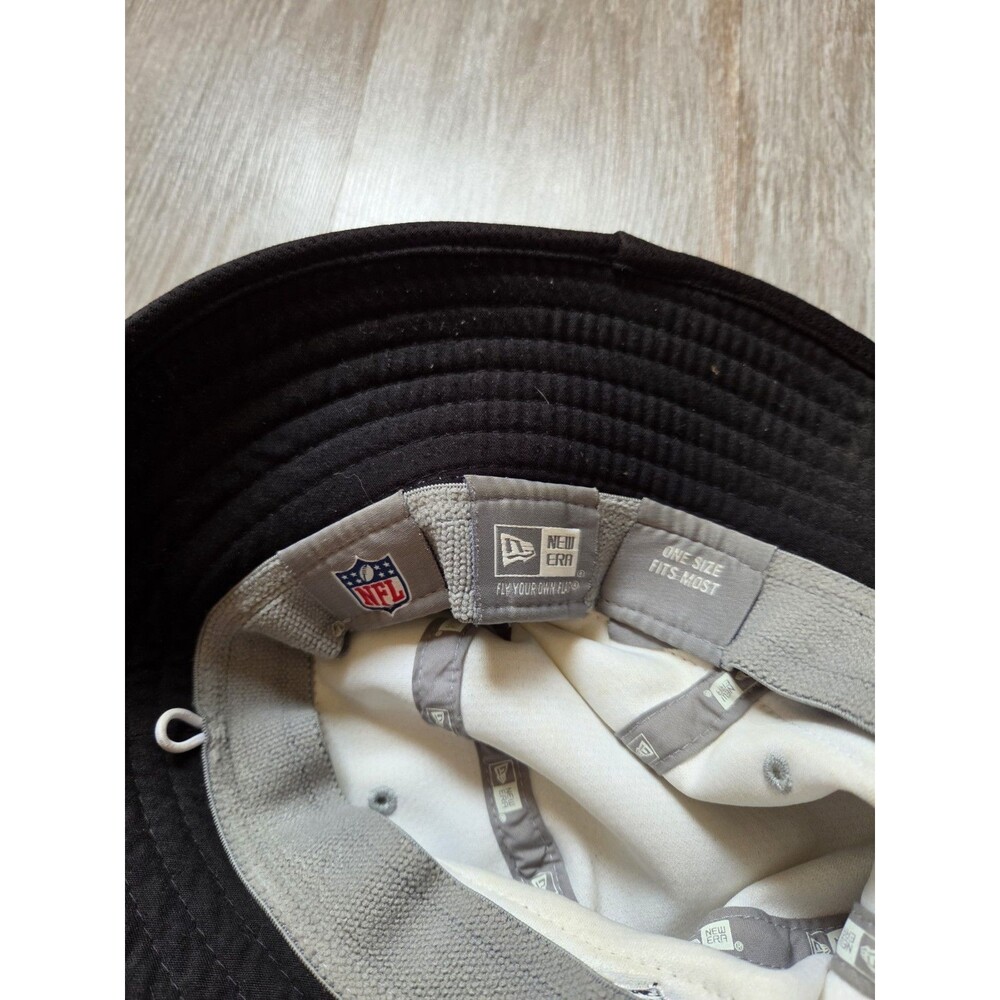 New Era Las Angeles Raiders Bucket Hat White Black NFL One Size Performance GUC - Picture 6 of 8